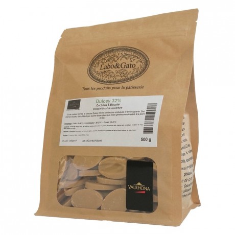 Dulcey 32% chocolat blond de couverture fèves 500 g