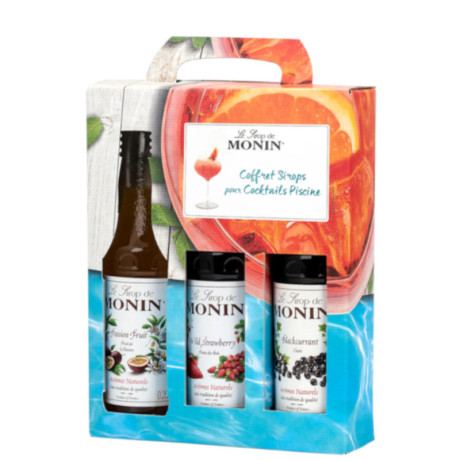 Coffret sirops pour cocktails piscine Monin 3 x 25 cL