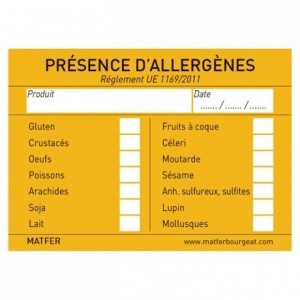 Allergen label (250 pcs)