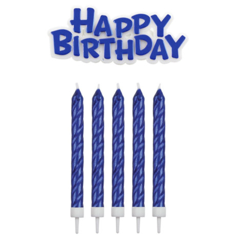 PME Happy Birthday Blue Candles (Pack of 17)