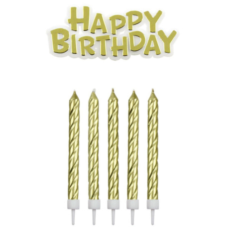 PME Happy Birthday Gold Candles (Pack of 17)