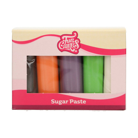 Kit pâtes à sucre FunCakes couleurs Halloween 5 x 100 g