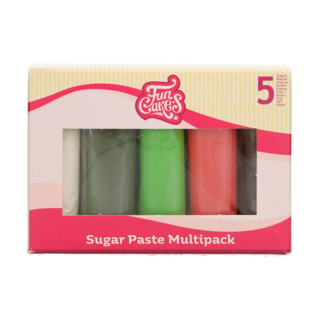 FunCakes Sugar Paste Kit Christmas Colors 5 x 100 g