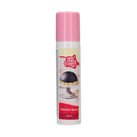 Spray métallique FunCakes noir 100 ml