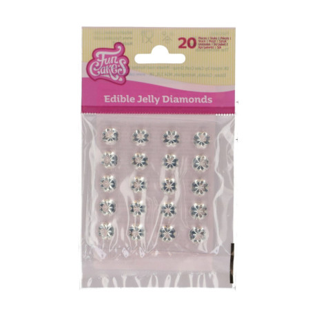 FunCakes Jelly Diamonds Transparent 20 pieces