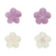 Décors en sucre FunCakes Fleurs blanches et violettes 24 pièces