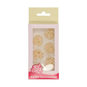 FunCakes Marzipan Decorations Chrysanthemum White/Pink 30 pieces