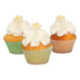 Décors en pâte d’amande FunCakes Chrysanthème blanc/jaune 30 pièces