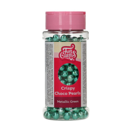 FunCakes Chocolate Crunchy Pearls Metallic Green 60 g