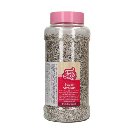 Vermicelles de sucre métallisées FunCakes argent 800 g