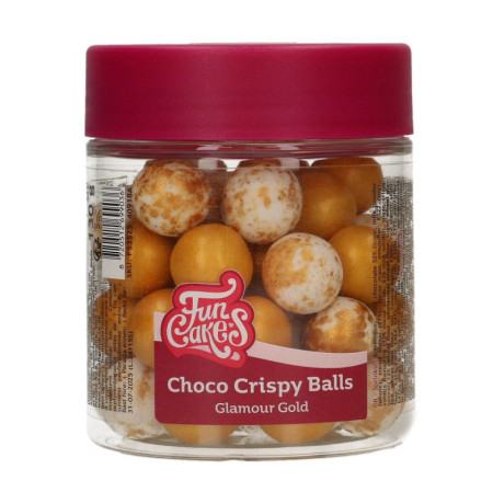 Boules croustillantes de chocolat FunCakes Glamour Gold 130 g