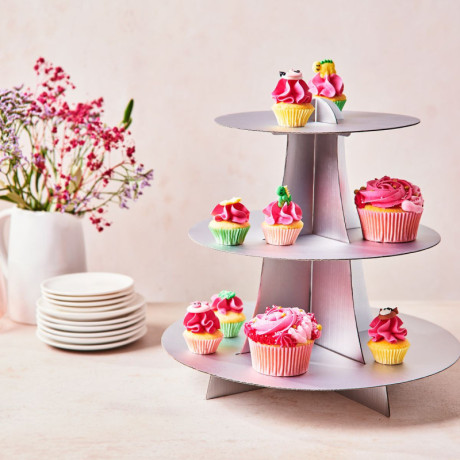 Présentoir à cupcakes à 3 étages FunCakes argent