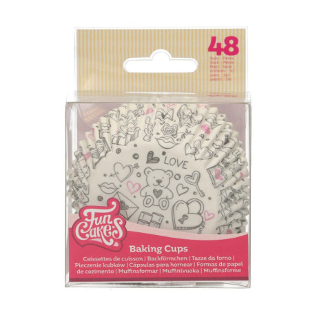 FunCakes Cupcake Baking Cups Love 48 pcs