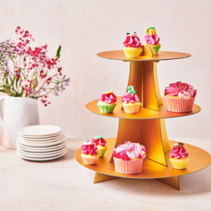 FunCakes 3-Tier Cupcake Stand Gold