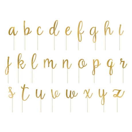 PartyDeco Alphabet Gold Toppers (Pack of 53)