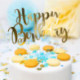 PartyDeco Happy Birthday Gold Topper