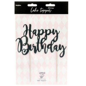 Topper PartyDeco Happy Birthday noir