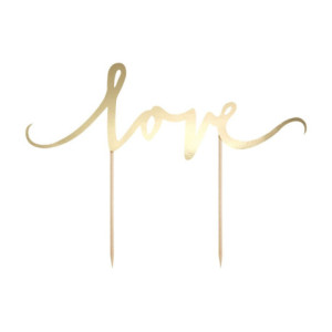 PartyDeco Love Gold Topper