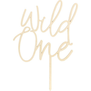 Topper en bois PartyDeco Wild One 22 cm