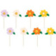 Toppers PartyDeco mix fleurs (lot de 8)