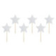 PartyDeco Cupcake Toppers Silver Stars (Pack of 6)