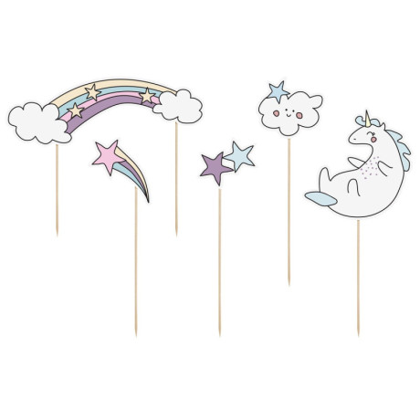 Toppers PartyDeco licorne (lot de 5)