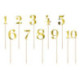 PartyDeco Numbers Gold Toppers (Pack of 11)