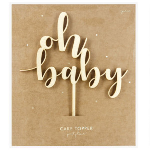 PartyDeco Wood Topper Oh Baby