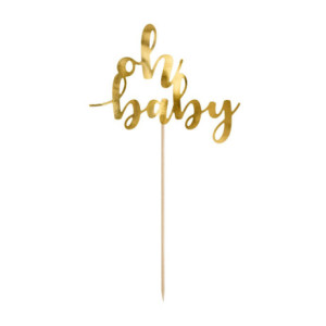 PartyDeco Oh Baby Gold Topper