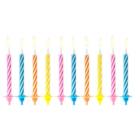 PartyDeco Mixed Color Candles (Pack of 10)