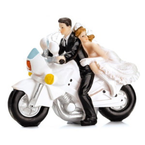 PartyDeco Cake Topper Jeunes mariés sur une moto