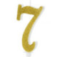 PartyDeco Glitter Number 7 Gold Candle