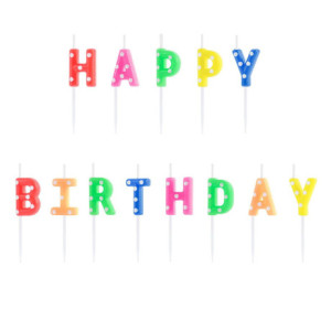 PartyDeco Happy Birthday Candles (Pack of 13)