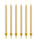 PartyDeco Gold Candles 12.5 cm (Pack of 12)