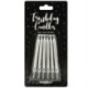 Bougies PartyDeco argent 6 cm (lot de 6)