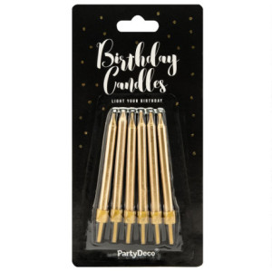 Bougies PartyDeco or 6 cm (lot de 6)