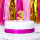 Bougie PartyDeco chiffre 3 or