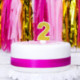 Bougie PartyDeco chiffre 2 or