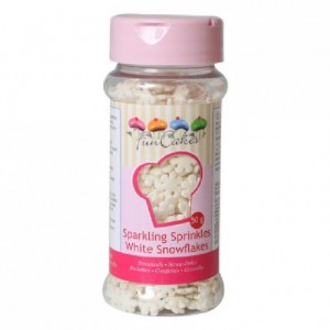 FunCakes Glitter Snowflakes White 50g