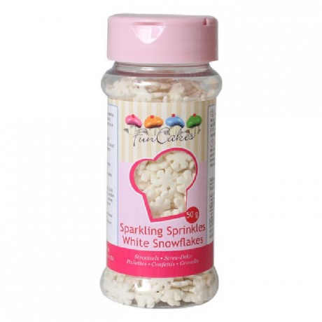 FunCakes Glitter Snowflakes White 50g