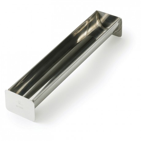 Gouttière à bûche demi-ronde 500 x 80 x 58 mm en inox