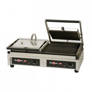 Multi-contact grill Easy Clean ridged double