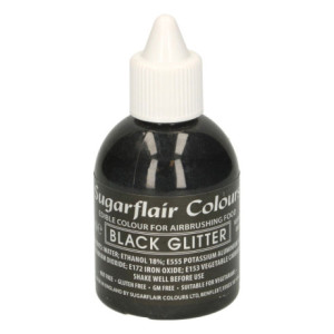 Sugarflair Airbrush Colour Glitter Black 60 ml