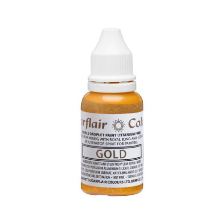 Peinture alimentaire Sugarflair Gold 14 ml