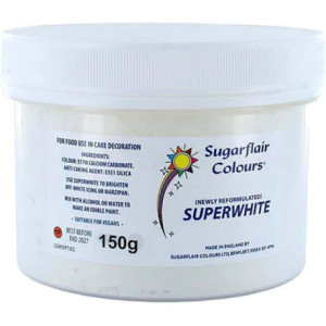 Colorant hydrosoluble en poudre Sugarflair Super White 150 g