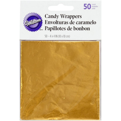 Wilton Gold Candy Wrappers 10 x 10 cm (Pack of 50)