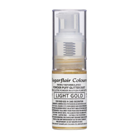 Paillettes alimentaires en spray Sugarflair Light Gold 10 g