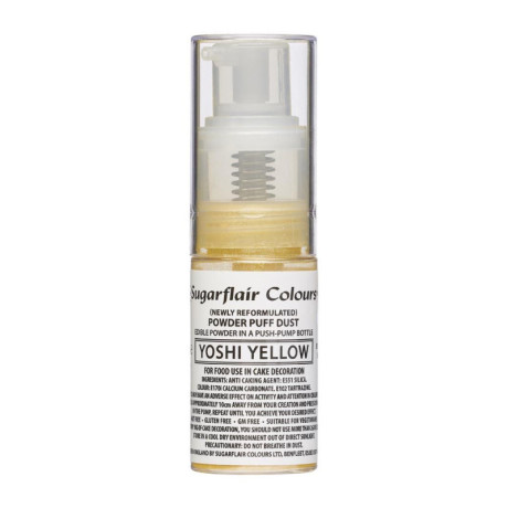 Paillettes alimentaires en spray Sugarflair Yoshi Yellow 10 g