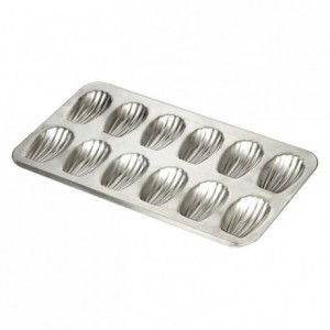 Madeleine pan 12 imprints tin 395x200 mm (pack of 3)