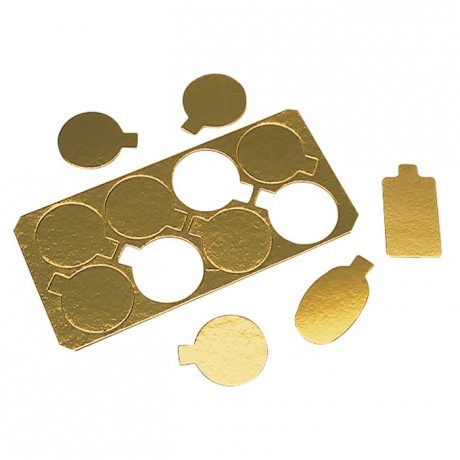 Mini smooth round gold cardboard Ø 80 mm (200 pcs)